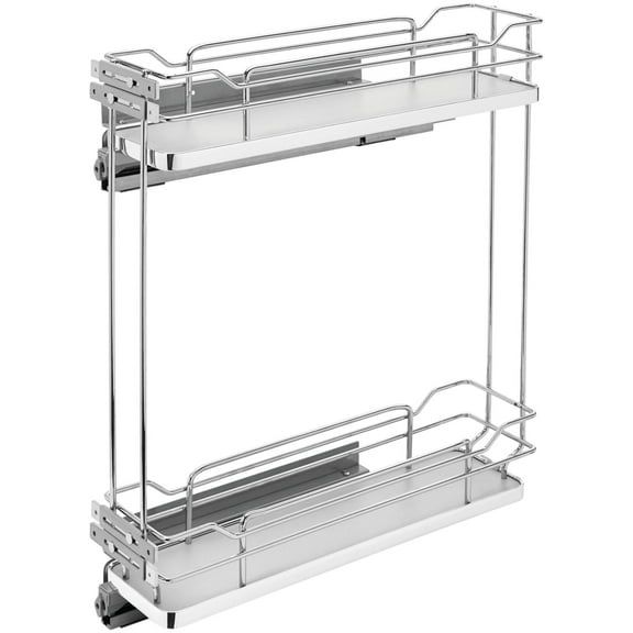Rev-A-Shelf 5322-BCSC-5-GR Contemporary 6"W X 22-1/4"H Two Tier Sold Shelf Surface Pull