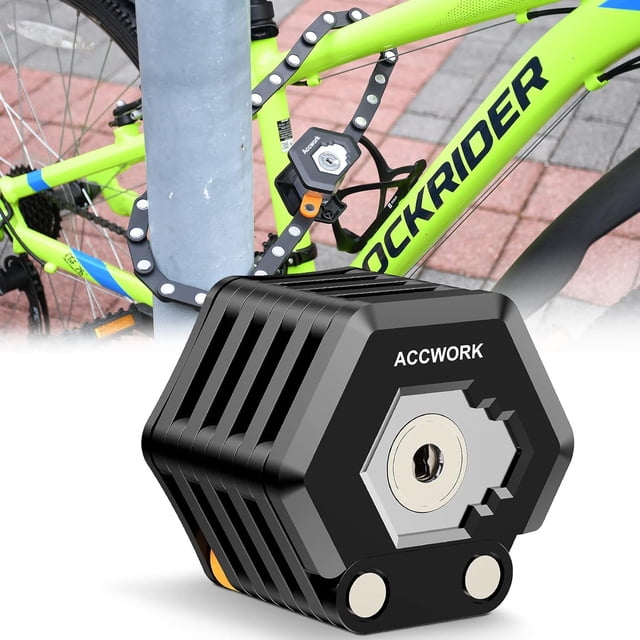 Candado para bicicletas, candado antirrobo plegable de alta seguridad de 78 cm de largo, candado eléctrico para bicicletas con soporte y 3 llaves, candado para bicicletas de montaña, bicicletas,