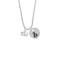 thumbnail image 2 of Delight Jewelry Silvertone Half Marathon - 13.1 with Clear Crystal Silvertone Script Initial Disc - & - Charm Necklace, 20"+3", 2 of 4