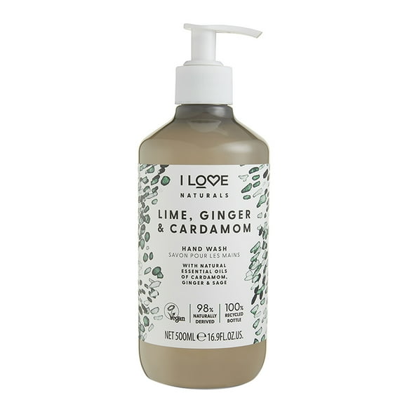 I Love Cosmetics Lavar a Mano Naturales, Jabón, Lima-Jengibre, 500 ml