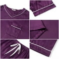 thumbnail image 5 of UVN Pajamas for Women Summer Short Sleeve Tops and Shorts Soft Satin Silk Pj Set Sleepwear Loungewear 2 Piece Outfit, 5 of 8