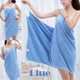 thumbnail image 2 of Women Towel Robe Bath Wearable Towel Dress Lady Fast Drying Beach Spa Nightwear, 2 of 7