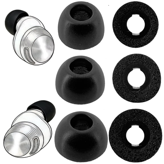 TENNMAK Memory Foam Eartips Compatible withTechnics EAH-AZ100 Wireless Earbuds, Black Foam Ear Tips