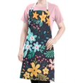 thumbnail image 5 of Pioneer Flower Floral Print Pattern Apron-Garden Aprons for Women with Pockets-Cotton Linen Waterproof Kitchen Cooking Gardening Aprons Adjustable for Kitchen,Cooking,BBQ and Salon 33x27 Inch, 5 of 7