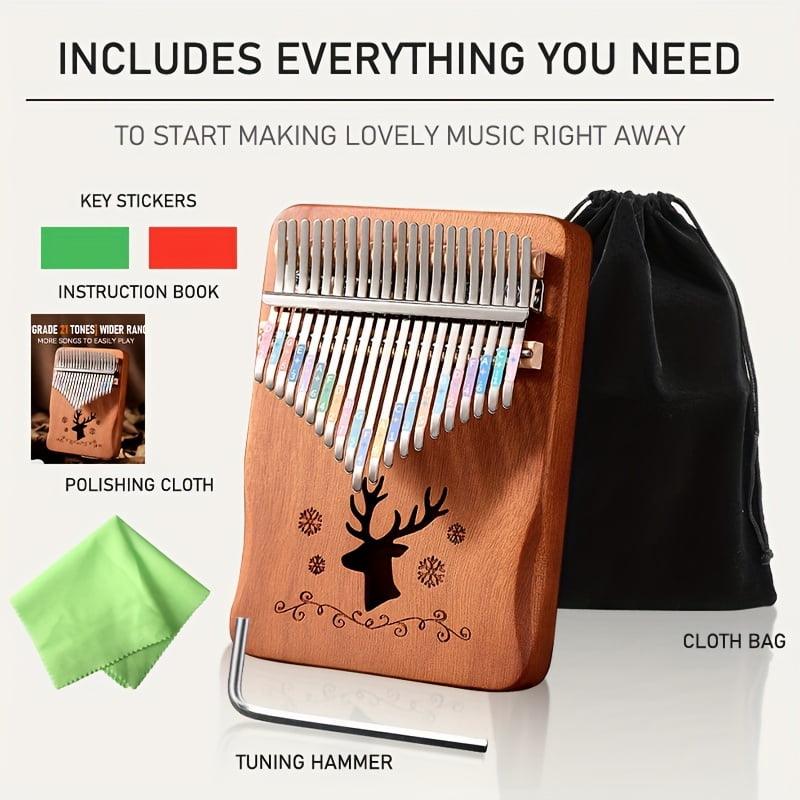 21-Key Thumb Piano Kalimba Beginner-Friendly Easy-to-Learn Finger Piano for Girls, Perfect Birthday Gift and Trendy Musical Instrument