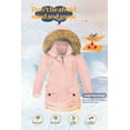 thumbnail image 4 of Chrisuno Girls Durable Utility Winter Coats Multiple Pockets Trendy Teenage Long Parka Windproof Safe Outerwear Bubble Jackets Pink 6-7, 4 of 5