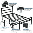 Lusimo Twin Bed Frames with Headboard Black 14 inch Heavy Duty Metal Platform Bed Frame for Twin