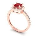 thumbnail image 2 of Clara Pucci 14K Rose Gold 0.89ct Tourmaline Halo Ring for Women, 2 of 8