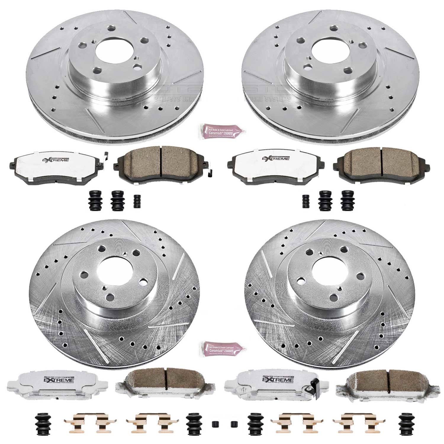Power Stop Front and Rear Z26 Street Warrior Brake Pad and Rotor Kit K2751-26