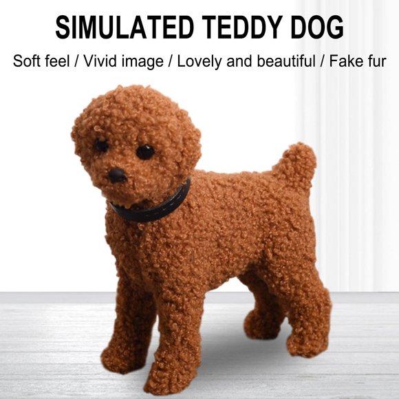 Aqestyerly Children's Toys Simulated Teddy Dog Table Top Indoor Decoration Jewelry Automobile Teddy Decoration