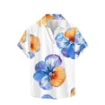 thumbnail image 3 of ZCFZJW Cute Summer Tops for Men Big and Tall Regular Fit Casual Floral Pattern Print Summer Beach Hawaiian Shirts Trendy Button Down Graphic Tees Shirt White M, 3 of 5