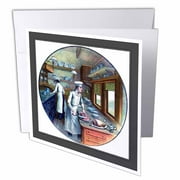 3dRose Chefs Cooking On Train, Greeting Cards, 6 x 6 inches, set of 12
