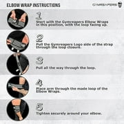 Gymreapers Weightlifting Elbow Wraps (1 Pair) - Flexible 40'' Elbow Compression Strap & Joint Support Brace - For Bench Press, Powerlifting, and Pressing