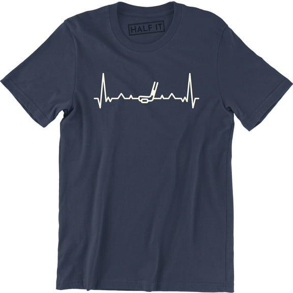 Heartbeat Hockey Puck Pulse Sports Drawing Men's T-Shirt