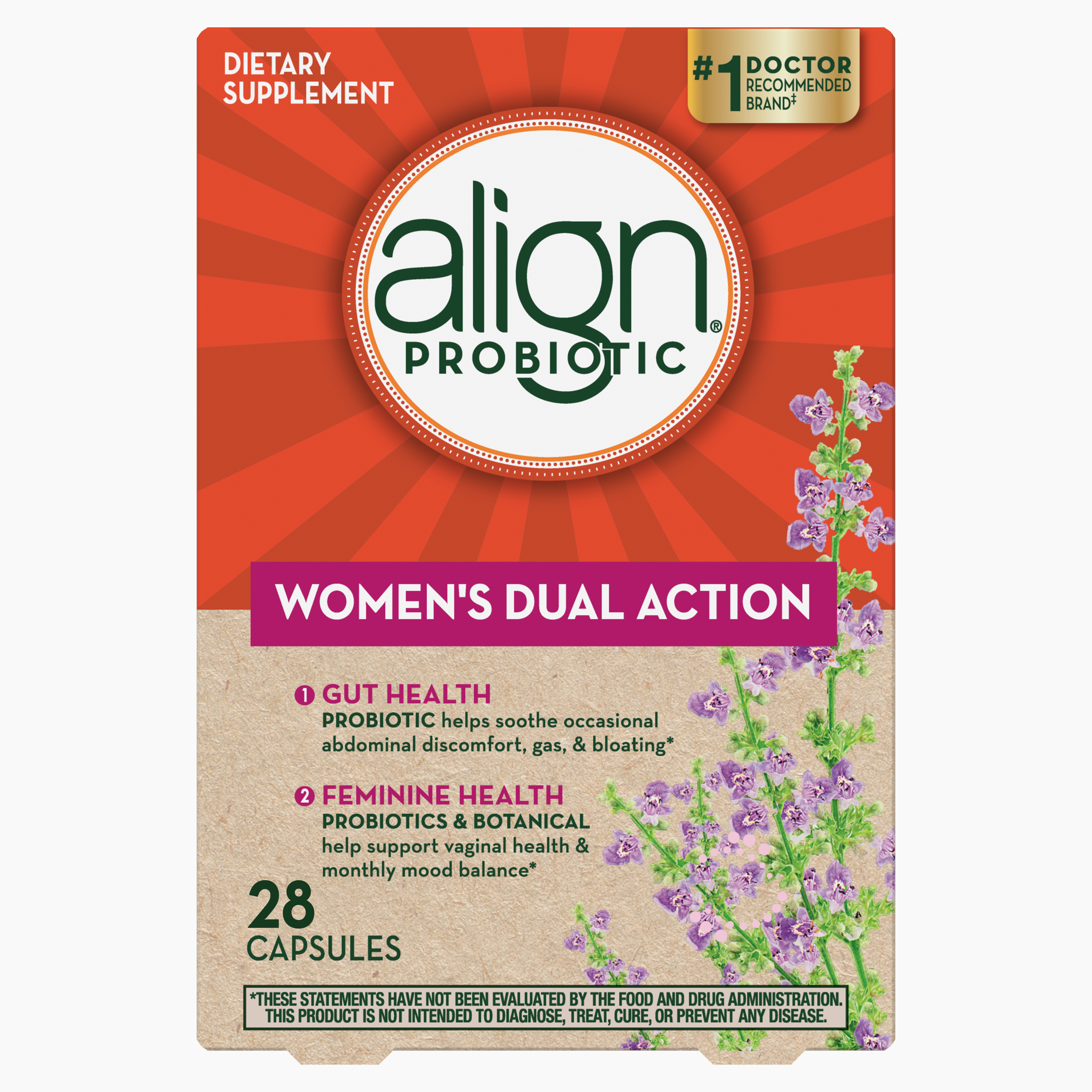 Align Women's Dual Action, Feminine Health Probiotic, 28 Capsules
