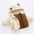 thumbnail image 5 of Baby Boys Girls Winter Down Coat Bear Ear Hooded Jackets Warm Snowsuit Light Weight Windproof Puffer Padded Winter Clothes 1-2 Years, 5 of 8