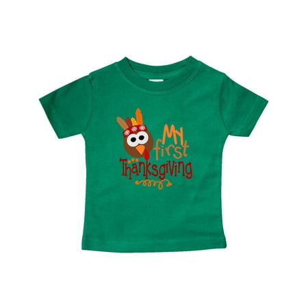 

Inktastic My 1st Thanksgiving Cute Turkey with Feathers Gift Baby Boy or Baby Girl T-Shirt