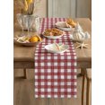thumbnail image 3 of Red Buffalo Plaid Table Runner 60 Inches Long,Farmhouse Checked Vintage Geometric Art Cotton Linen Table Runners Dresser Scarves,Fabric Tabletop Scarf Furniture Cover for Home Dinner Party 13"x60", 3 of 9