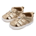 thumbnail image 5 of Zanarzt Infant Walking Shoes Baby Boy Girl Summer Infant Sandals Rubber Sole Closed Toe Non-Slip Shoes Toddler First Walkers Gold,US 3, 5 of 9