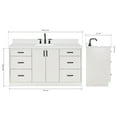 thumbnail image 3 of Ariel Kelly 66 Inch Single Rectangular Sink Bathroom Vanity With Carrara White Quartz Countertop 1.5 Inch Edge In White, 3 of 12