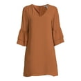 thumbnail image 4 of Nine.Eight Women V-Neck Flounce Sleeve Above Knee Shift Dress, 4 of 6