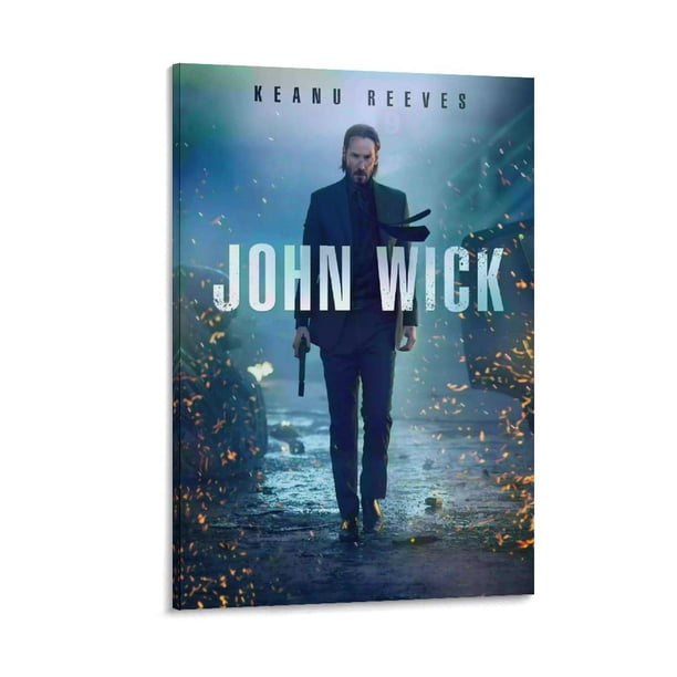 John Wick Cuadro decorativo colgante - Arte de pared - Póster enmarcado - Decoración de pared - Regalos para familia, amigos y aficionados 40*60 cm