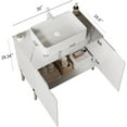 thumbnail image 2 of 30" Bathroom Vanity with Sink, Small Bathroom Vanity with Durable Ceramic Basin and Sintered Stone Countertop and Soft Closing, Freestanding Bathroom Vanities, White, 2 of 7