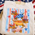 thumbnail image 4 of Striped Patriotic Dachshund Tshirt 4th Of July Weiner Dog tshirt Retro USA Doxie Shirt, 4 of 6