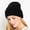 Black, variant on Women's Army Green Cuffed Beanie - Nylon Spandex Blend, Warm Stretchy Free Size, Everyday Winter Headwear for Cold Weather
