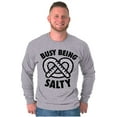 thumbnail image 5 of Busy Being Salty Pretzel Food Pun Long Sleeve TShirt Men Women Brisco Brands S, 5 of 6