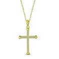 thumbnail image 3 of Sterling Silver White Clear Cubic Zirconia Latin Cross Pendant Necklace, 18", 3 of 5
