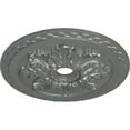 thumbnail image 3 of Ekena Millwork 23 5/8"OD x 3"ID x 2"P Bordeaux Deluxe Ceiling Medallion (Fits Canopies up to 4"), Hand-Painted Silver, 3 of 6