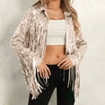 thumbnail image 3 of Veste pour Femme, Veste Mode Décontractée à Paillettes avec Franges, 3 of 7