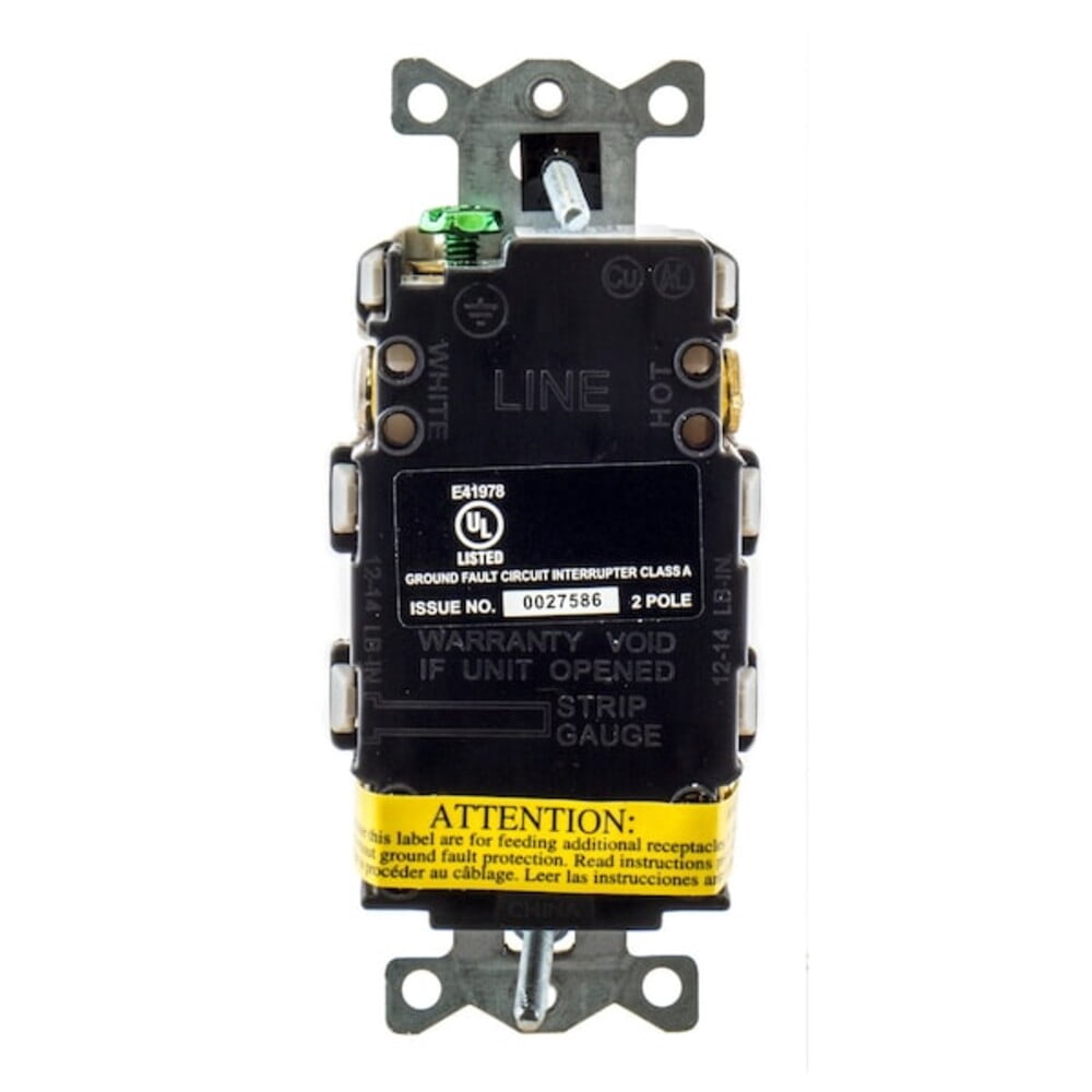 Hubbell Wiring Device-Kellems GFCI Receptacle, 15A, 125VAC, 5-15R, Gray GFR15GRY
