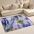 thumbnail image 2 of GZHJMY Wild Lily Purple Floral Flower Area Rug Floor Mat Cover Runner Pad Carpet for Living Room Bedroom Kitchen Dining Room 72x48 inch or 6x4 Feet Carpet Runner, 2 of 6
