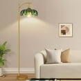 thumbnail image 3 of Gold Floor Lamp for Living Room Arc Floor Lamp with Remote Control & 3 Color Temperature,Modern Flower Lamp with Glass Lampshade Dimmable Vintage Standing Lamp Tall Lamp for Bedroom Corner, 3 of 14