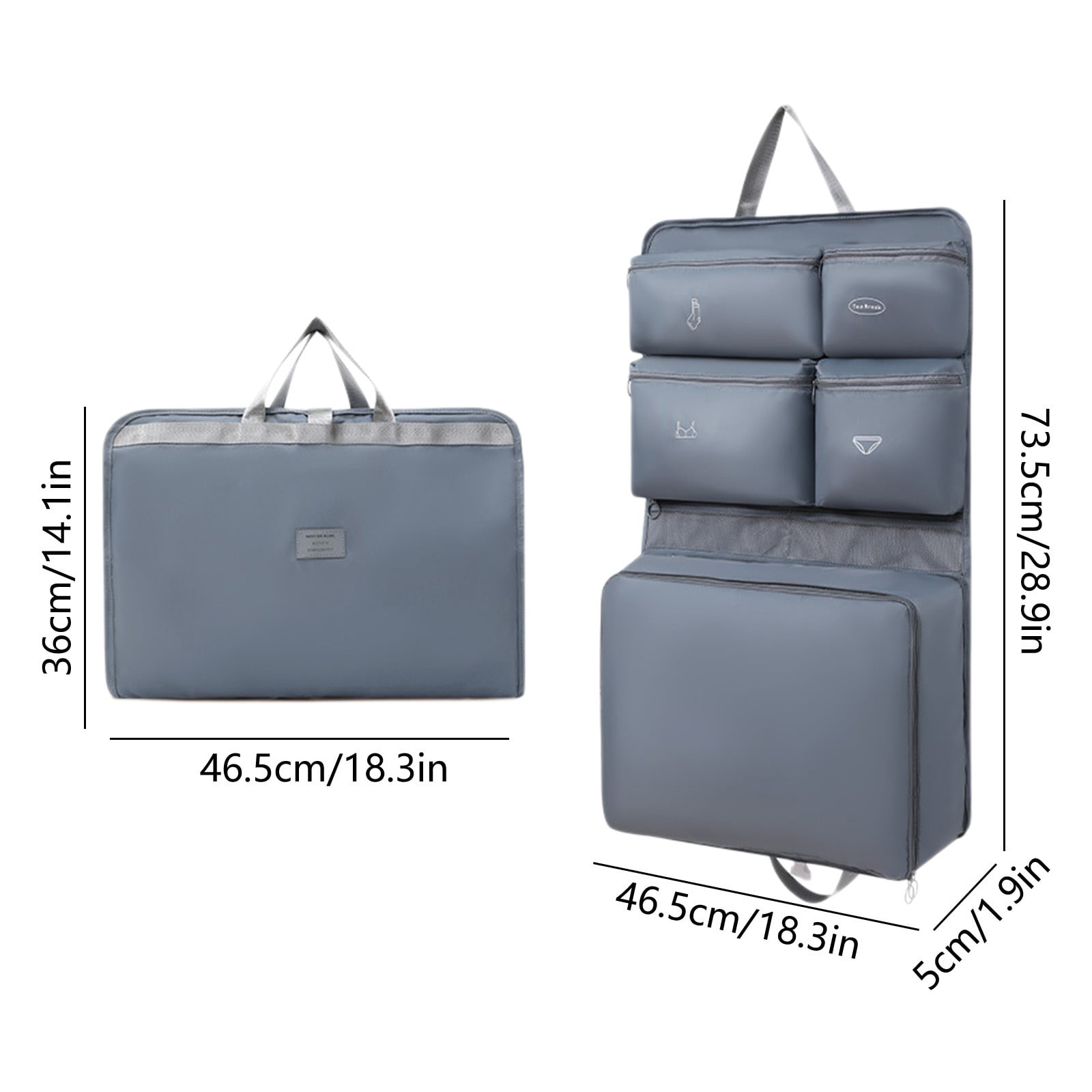7-in-1 Hanging Travel Storage Bag Large Capacity Clothes Organizer for Underwear Toiletries Shoes - Foldable Portable Packing Cube for Suitcase Carry On Luggage - Closet Organizer for Home or Hotel