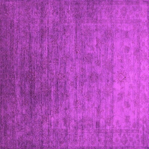 Ahgly Company Indoor Square Oriental Pink Industrial Area Rugs, 7' Square