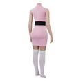 thumbnail image 5 of Women’s Powerpuff Girls Inspired Dress Set – Blossom, Buttercup, Bubbles Party Outfit with Belt, 5 of 9