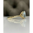 thumbnail image 2 of 14k Yellow Gold Plated 3ct Round Cut Aquamrine Classy Solitaire Engagement Ring, 2 of 5