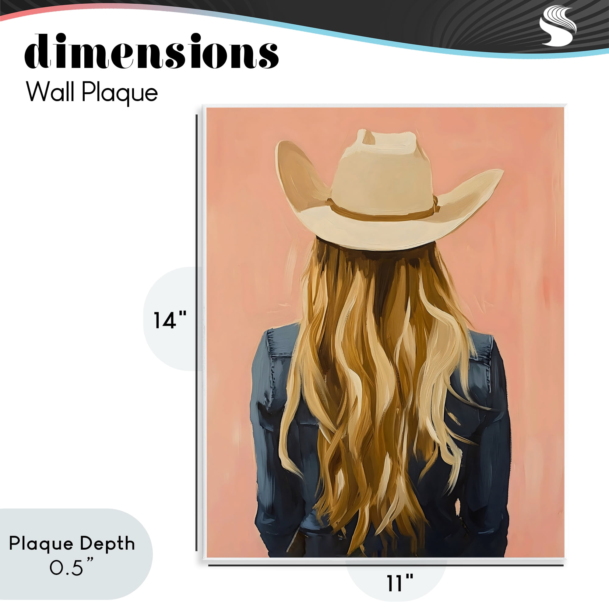 Stupell Industries Blonde Cowgirl Back View Wall Plaque Art, design by The Prints Vibe