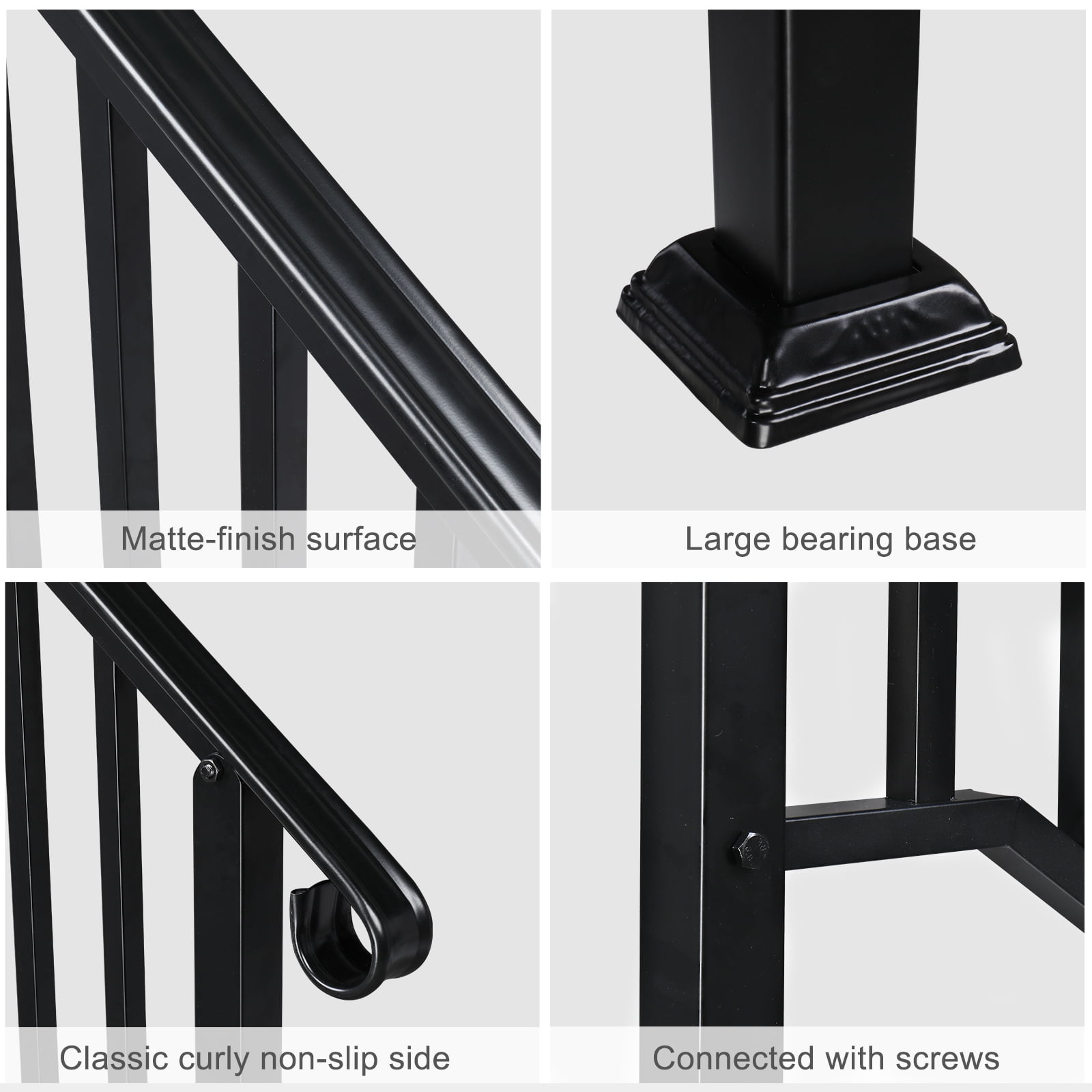 Outdoor 4 Level Iron Handrail