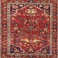 thumbnail image 1 of Ahgly Company Machine Washable Indoor Square Traditional Orange Salmon Pink Area Rugs, 5' Square, 1 of 7