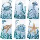 thumbnail image 1 of Juego de 6 paños de cocina Boyiee de microfibra Ocean, 60 x 40 cm, 1 of 7