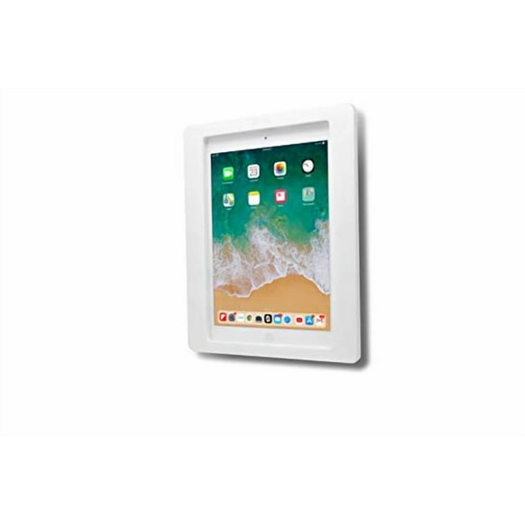 TABcare Anti-Theft Acrylic VESA Enclosure for Apple iPad Air 9.7" 1st & 2nd gen. with Free Wall Mount Kit & 90-Degree Angle Charge Cable (iPad Air 1/2 9.7", White)