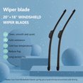thumbnail image 1 of 1 Pair Windshield Wiper Blades J-hook Bracketless F for Ram eless 20" and 18" Inch, 1 of 4