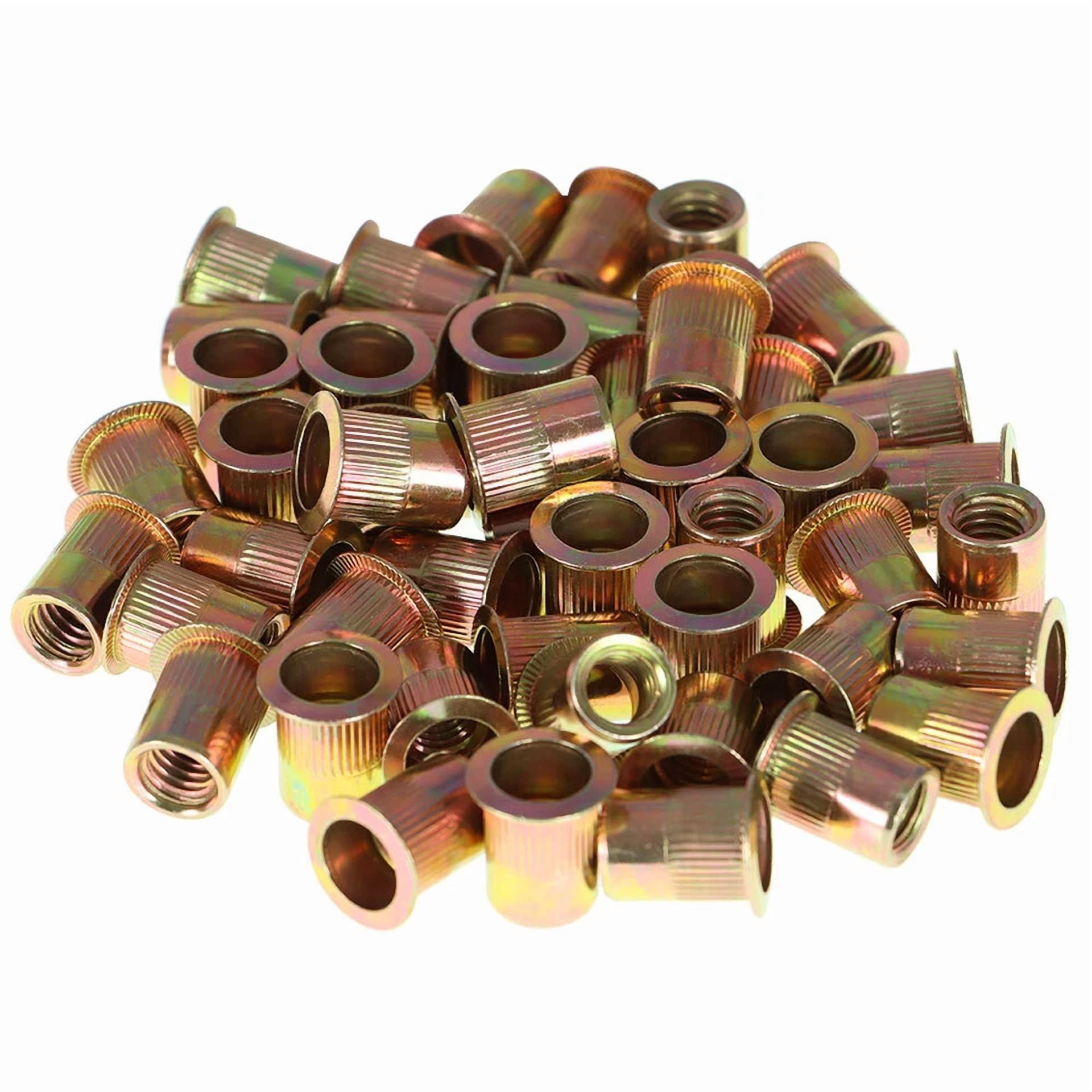 CIRCLE- 50 Pack 3/8 -16 Rivet Gun Nuts Rivet Nuts Threaded Carbon Steel Insert Nutsert