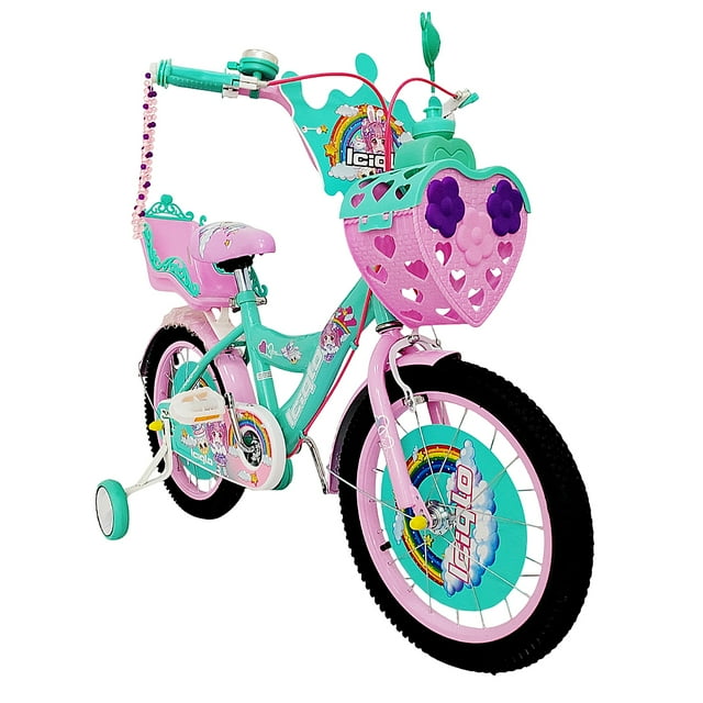Bicicleta Infantil Iciqlo R-16 Portamuñecas Rosa Ruedas Auxiliares