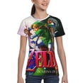 thumbnail image 4 of The Legend Of Zelda Ocarina Of Time Teen T-Shirt Crewneck Short Sleeve Double-Sided Print Summer Tee Shirts Top For Youth Boys Girls Children Large, 4 of 7