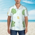 thumbnail image 4 of Kll Men'S Hawaiian Shirt Short Sleeve Button Down Beach Shirts-Kawaii Frogs, 4 of 8